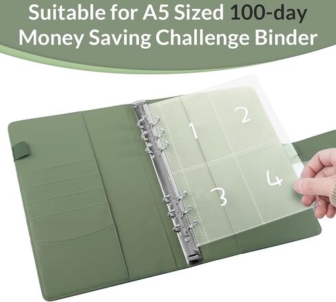 100 ظرفًا من حشوات مجلد التحدي لتوفير المال، 25 حزمة من الجيوب لمجلد التوفير مقاس A5، طريقة مضحكة لتوفير 5050 دولارًا in Kuwait