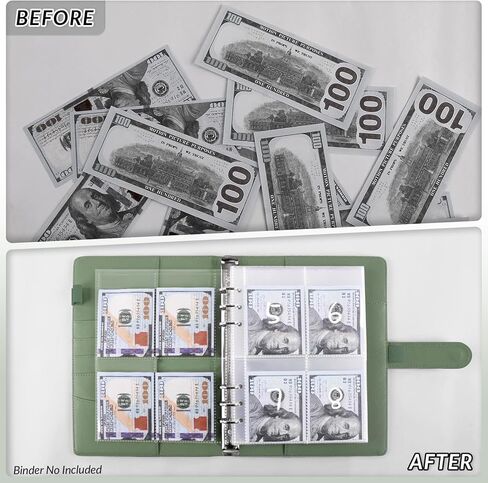 100 ظرفًا من حشوات مجلد التحدي لتوفير المال، 25 حزمة من الجيوب لمجلد التوفير مقاس A5، طريقة مضحكة لتوفير 5050 دولارًا in Kuwait