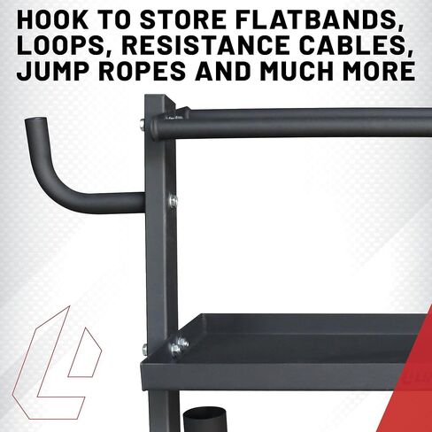 Lifeline Fitness Home Gym 3-Shelf Dumbbell and Kettlebell Storage Rack with Rope and Band Hook - Holds up to 440 LBS - Robust Gym Equipment Storage Solution in Saudi Arabia