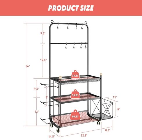 رف الدمبل، حامل الأثقال لتخزين الدمبل، تخزين الصالة الرياضية المنزلية للدمبل كيتل بيلز، سجادة اليوغا والكرات، معدات تمرين متعددة الوظائف، منظم رف الصالة الرياضية مع عجلات وخطافات in Kuwait