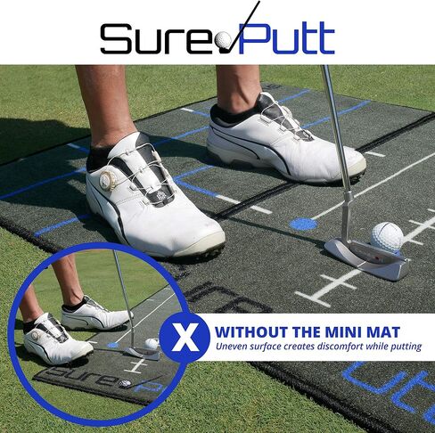 SurePutt Golf Putting Mat Indoor | Premium Practice Chipping and Putting Green | Eye Alignment Mirror and Putting Cup Included | Complete Short Game Improvement System |Approx 10ft x 1.7ft in Saudi Arabia