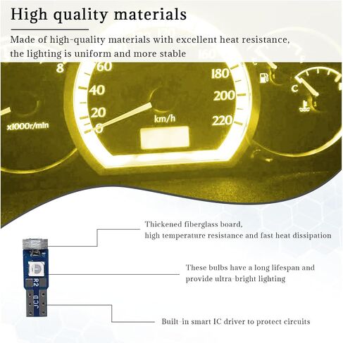 20 قطعة من مصابيح T5 LED للوحة عدادات السيارة، استبدال عالي الإضاءة 3030-3SMD مع مقبس قفل ملتوي، لمبة LED لقياس مؤشر لوحة أجهزة القياس (أزرق ثلجي) in Saudi Arabia