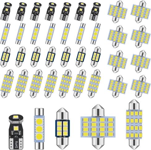 Frienda 50 قطعة LED مجموعة لمبة السيارة T6 T10 28 مم 31 مم 41 مم LED قبة ضوء مصابيح السيارة الداخلية مصابيح LED للسيارة الداخلية خريطة قبة صندوق الأمتعة باب لوحة الترخيص الخفيفة in Saudi Arabia