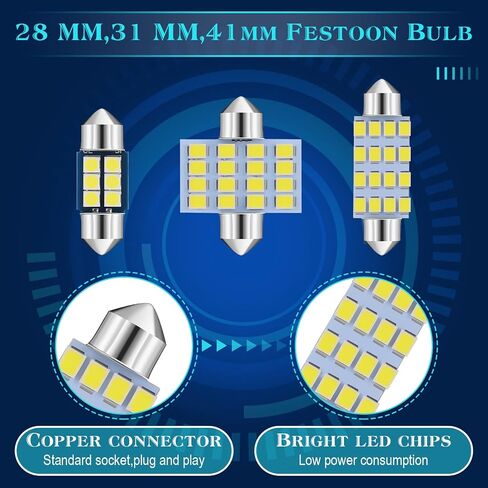 Frienda 50 قطعة LED مجموعة لمبة السيارة T6 T10 28 مم 31 مم 41 مم LED قبة ضوء مصابيح السيارة الداخلية مصابيح LED للسيارة الداخلية خريطة قبة صندوق الأمتعة باب لوحة الترخيص الخفيفة in Saudi Arabia