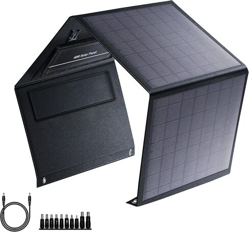Portable Solar Panel Charger 40W Foldable Solar Panel for Portable Power Station, iPhone, iPad, Laptop, Camping Solar Panels with USB QC 3.0/USB C/18V DC, Solar Panels for Camping Outdoor Van RV Trip in Saudi Arabia