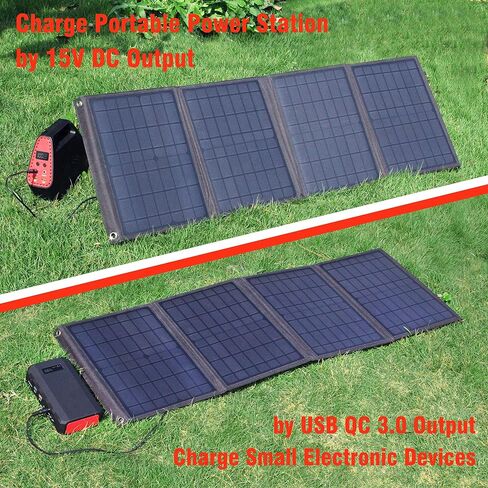 Portable Solar Panel Charger 40W Foldable Solar Panel for Portable Power Station, iPhone, iPad, Laptop, Camping Solar Panels with USB QC 3.0/USB C/18V DC, Solar Panels for Camping Outdoor Van RV Trip in Saudi Arabia