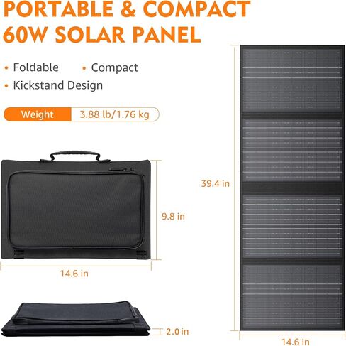 Portable Solar Panel Charger 40W Foldable Solar Panel for Portable Power Station, iPhone, iPad, Laptop, Camping Solar Panels with USB QC 3.0/USB C/18V DC, Solar Panels for Camping Outdoor Van RV Trip in Saudi Arabia