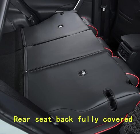 أغطية مقاعد السيارة RAV4 ملائمة حسب الطلب تناسب 2019 2020 2021 2022 2023 2024 Toyota RAV4 LE Limited XLE Premium مع جلد صناعي مقاوم للماء (LU01-XLE، أحمر نبيذي، مجموعة كاملة) in Kuwait