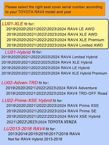 أغطية مقاعد السيارة RAV4 ملائمة حسب الطلب تناسب 2019 2020 2021 2022 2023 2024 Toyota RAV4 LE Limited XLE Premium مع جلد صناعي مقاوم للماء (LU01-XLE، أحمر نبيذي، مجموعة كاملة) in Kuwait