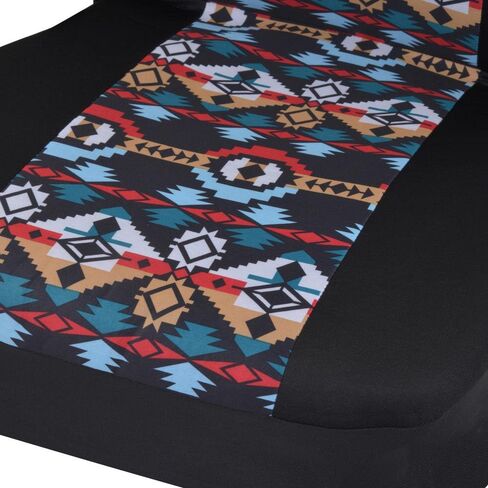 BDK Blue Aztec Car Seat Covers for Front Seats, 2 Pack – Geometric Print Front Seat Cover Set with Matching Headrest, Sideless Design for Easy Installation, Universal Fit for Car Truck Van and SUV in Saudi Arabia