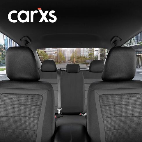 BDK carXS FreshMesh أغطية مقاعد السيارة مجموعة كاملة مع لمسة فحمية - أغطية مقاعد أمامية شبكية مع واقي مقعد خلفي مقسم، أغطية داخلية لشاحنة السيارات وسيارات الدفع الرباعي in Saudi Arabia