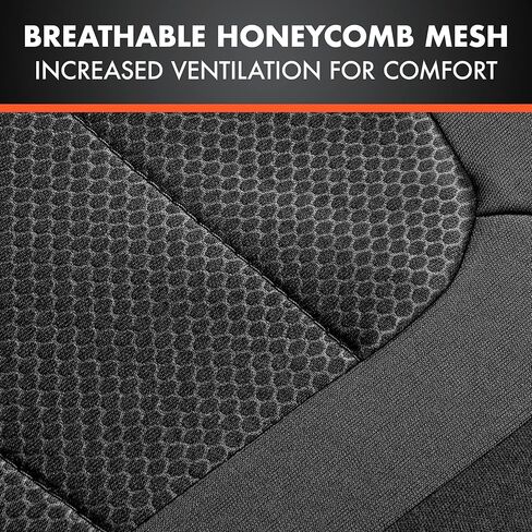 BDK carXS FreshMesh أغطية مقاعد السيارة مجموعة كاملة مع لمسة فحمية - أغطية مقاعد أمامية شبكية مع واقي مقعد خلفي مقسم، أغطية داخلية لشاحنة السيارات وسيارات الدفع الرباعي in Saudi Arabia