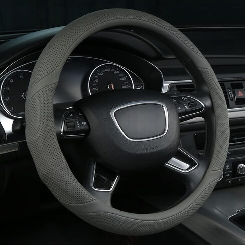 ALEMODR Black Leather Steering Wheel Cover Universal 15 inch in Kuwait