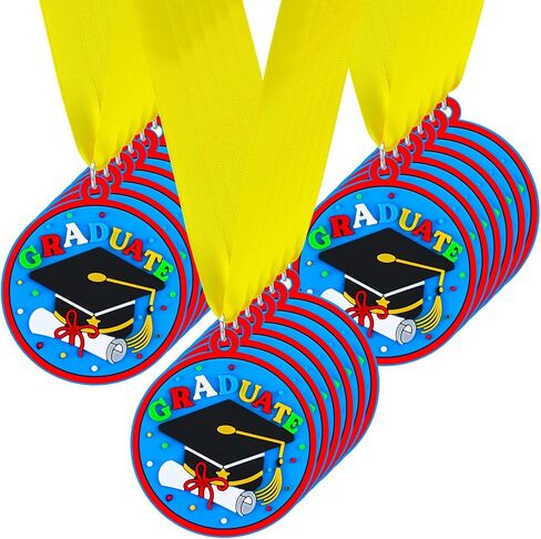 Kids Kindergarten Graduation Medal Rubber Graduation Award Medal with Neck Ribbon Preschool Graduation Medals for Graduating Gifts Favors, 2 Inch in Saudi Arabia