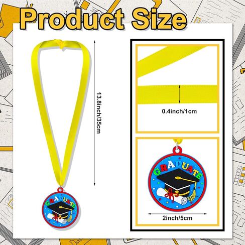 Kids Kindergarten Graduation Medal Rubber Graduation Award Medal with Neck Ribbon Preschool Graduation Medals for Graduating Gifts Favors, 2 Inch in Saudi Arabia