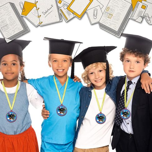 Kids Kindergarten Graduation Medal Rubber Graduation Award Medal with Neck Ribbon Preschool Graduation Medals for Graduating Gifts Favors, 2 Inch in Saudi Arabia