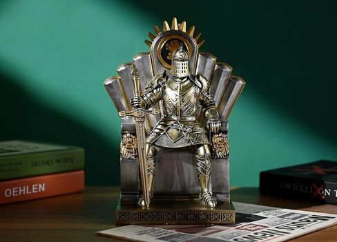 King's Guard Seat Warrior Leader Swordsman Armor Knight Statue Ornament with a Metal Sword Letter Opener Top Collection as Gift for Office and Home (Blue) in Saudi Arabia