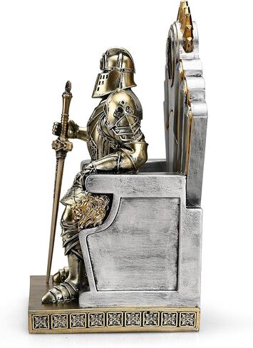 King's Guard Seat Warrior Leader Swordsman Armor Knight Statue Ornament with a Metal Sword Letter Opener Top Collection as Gift for Office and Home (Blue) in Saudi Arabia