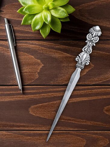 فتاحة حروف كلاسيكية منقوشة، فضي - صندوق هدايا - 7.25 بوصة in Kuwait