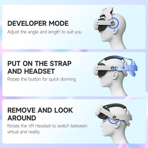 حزام الرأس لـ Meta Quest 3، حزام Elite مريح قابل للتعديل لملحقات Oculus Quest 3، وسادة ناعمة لسماعات الواقع الافتراضي قابلة للفصل واستبدال حزام الرأس in Kuwait