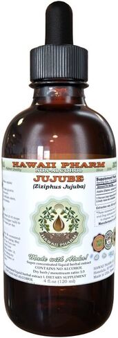 Hawaii Pharm Jujube Alcohol-Free Liquid Extract, Jujube (Ziziphus Jujuba) Dried Fruit Glycerite Natural Herbal Supplement 2 oz in Saudi Arabia