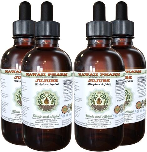 Hawaii Pharm Jujube Alcohol-Free Liquid Extract, Jujube (Ziziphus Jujuba) Dried Fruit Glycerite Natural Herbal Supplement 2 oz in Saudi Arabia