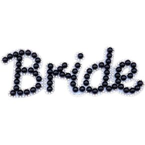 Bride Iron on Patches Bride Letter Patches Sparkle Bride Gift Pearl Bride Patches for Clothing Jacket Bag Hat (Pink)