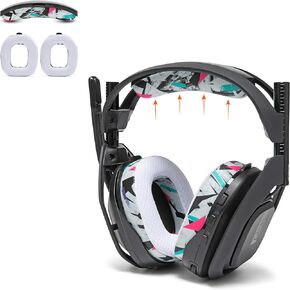 WC A50 MOD KIT - حزمة أذن HEABDAND و COOLING GEL FORDLE لـ ASTRO A50 مصنوعة من وسائد شريرة ، متوافقة مع A50 GEN 4 و GEN 5 & A50X | 90 أبيض
