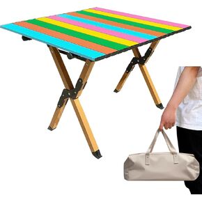 DEOMAi Folding Camping Table Support Up to 250 lbs Multipurpose Folding Table Adjustable Height with Carry Bag Portable Outdoor Table Suitable for Camping, Picnics, BBQ, RV Travel...