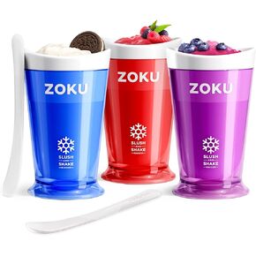 ZOKU Slushie Cup Bundle of 3 Cups - Purple, Red, and Blue Original Slush and Shake Makers