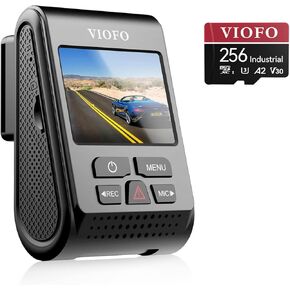 VIOFO A119 V3 2K Dash Cam Bundle with 256GB U3 A2 MicroSD Card - Ultra HD 1440P Front Camera, Night Vision, GPS, Buffered Parking Mode, High-Speed Memory Card for Extended Recording