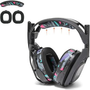 WC A50 MOD KIT - حزمة أذن HEABDAND و COOLING GEL FORDLE لـ ASTRO A50 GEN 4 و 5 & A50X | رغوة الذاكرة السوداء وأسماء الأذن الجلدية فو