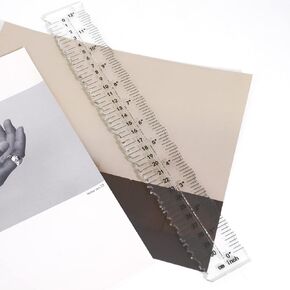 Stainless Steel Metal Paper Tearing Ruler for Cutting Paper to Irregular Edges 12'' Measuring Tool for School Office Architect and Drawing