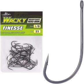 Drop Shot Hooks Wacky Rig Neko Bass Fishing Finesse Worm Size 2/0~#4 25Pack Bulk