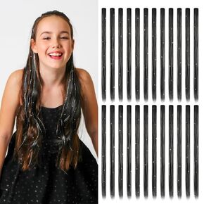 Dreamlover Colored Hair Extensions for Kids, Hair Accessories for Girls, Crazy Hair Day Accessories, 24 Pieces