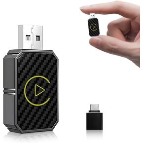Wireless CarPlay Adapter 2 in 1, Mini Wireless Carplay Adapter Stable Smallest, Bluetooth Connection, Plug & Play, No Latency for iPhone & Android Auto