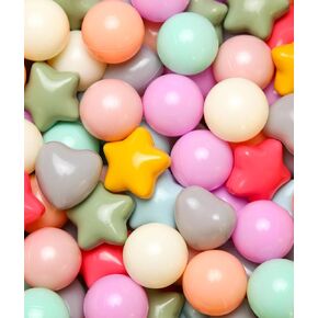 Trendplay Ball Pit Balls Stars: أشكال مختلفة - مزج أشكال النجوم للأطفال ، مثالية للحفلات ، اللون الأزرق الأزرق الأزرق الرمادي 50 100 200 500 حزمة