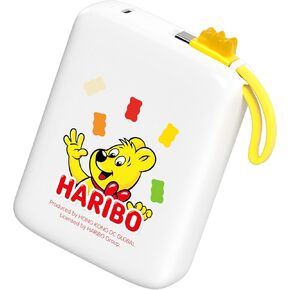 Haribo Mini Power Bank 20000mAh, 22.5W Fast Charging, Built-in Cable, Compact Size, 5V 3A Gummy Bear Style Portable Charger for iPone, Samsung Galaxy