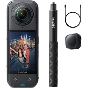Insta360 X5-كاميرا عمل مقاومة للماء 8K 360 ° ، الرائدة في الإضاءة المنخفضة ، وتأثير عصا شخصية غير مرئية ، وعدسة وعرة قابلة للاستبدال ، وبطارية لمدة 3 ساعات ، وحارس الرياح المدمج ، والاستقرار ، وتصميم رقاقة AI الثلاثي