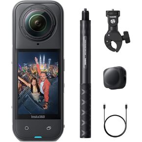 Insta360 X5 Starter Bundle - Waterproof 8K 360° Action Camera, Leading Low Light, Invisible Selfie Stick Effect, Rugged & Replaceable Lens, 3-Hour Battery, Clear Audio, Stabilization