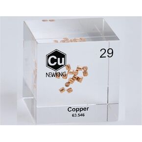 luxury Chemical Element Cube Ornament, Acrylic Crystal, for Kids/Science Students Gift, Paperweight, Specimen, Transparent Clear 2inch / 50mm (83 Bi Bismuth)