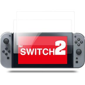 Miimall [2-pack] حامي الشاشة زجاج مقسّن من أجل Nintendo Switch 2 8 "، ودية ودية كاملة الشاشة HD Clear Clear Anti-Frghingprints Protector Screets for New Switch 2 Accessories 2