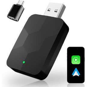 محول Carplay اللاسلكي ، 2 في 1 لعب للسيارات اللاسلكية ومحول Android Auto ، توصيل وتشغيل اتصالات Carplay Mini Carplay منخفضة ، للسيارات من 2016 و IOS 12+/Android 11+ 2024 ترقية