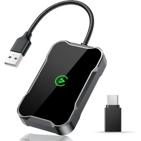 محول CarPlay اللاسلكي Apple & Android Auto 2-in-1 سريع ومستقر للسيارة تحويل Wired إلى Wireless for iOS 10+/Android 11+