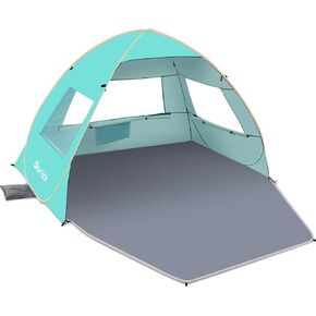Gorich Easy Pop Up Beach Tent for 3-4 Person, UPF 50+ UV Protection Beach Umbrella Sun Shelter, Portable Lightweight Cool Cabana Shade with Easy Foldable & Instant Setup