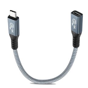 Herfair Short Thunderbolt 4 Cable (0.6FT) USB-C to USB-C Cable with 40Gbps Data/8K HD Display/240W Charging Compatible for iPhone 16/15, MacBook Pro/Air, Hub, Docking Station and More