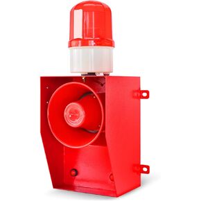 Outdoor Alarm Siren 0-130dB Loud Horn 12 Tones Adjustable 45W High Power Industrial Emergency Security Siren Alarm Range of 100-150 Meters EOK-TG06B AC110V-120V