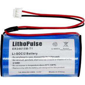 ER34615M-T1 Compatible with DSC WT4911 WT4911B WT8911 ALEXOR Wireless Outdoor Siren WT4911BATT 3.6V 14.5Ah Lithium Thionyl Chloride Battery D-Size