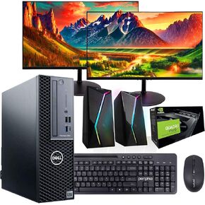 Dell Precision Workstation PC | Quadro P620 GPU - Editing & Design | Windows 11 Pro | Intel i5-9500 | 32GB RAM 2TB SSD | New 24" LCDs | RGB Speakers | WiFi 6 AX200 + BT (Renewed)