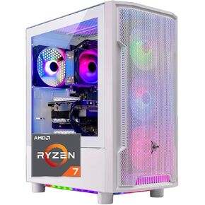 Skytech Archangel Gaming PC Desktop, Ryzen 7 5700 3.7 GHz (4.6GHz Turbo Boost), AMD RX 6600 8GB GDDR6, 1TB SSD, 16GB DDR4 RAM 3200, 650W Gold PSU, Wi-Fi, Win 11 Home